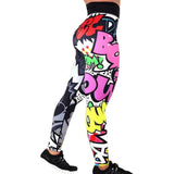 Letter Printed Women Sport Leggings