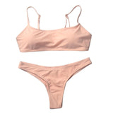 Summer Women Solid Bikini Set