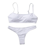 Summer Women Solid Bikini Set