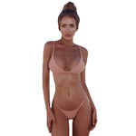 Summer Women Solid Bikini Set